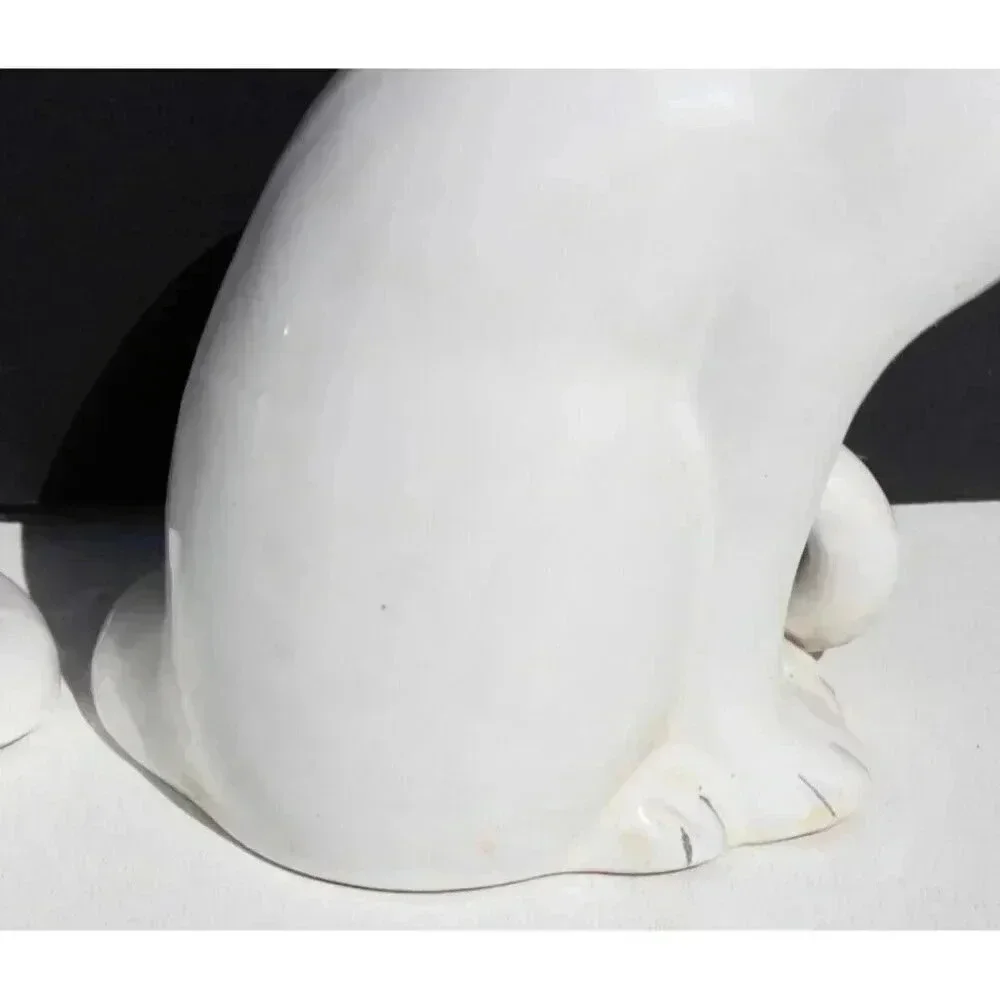 Vtg Ceramic Italian Him / Her White Cats Kitty Pair Set Figurine Sculpture Italy
